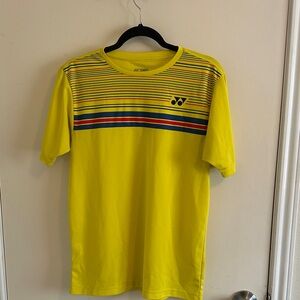 Yonex Yellow Striped, Red and Blue Tournament Men's Polo M Shirt